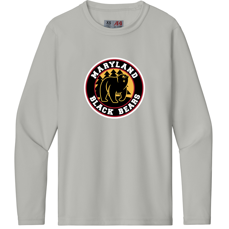 Maryland Black Bears Youth Cooling Performance Long Sleeve Tee