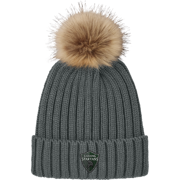 Lansing Spartans Faux Fur Pom Beanie
