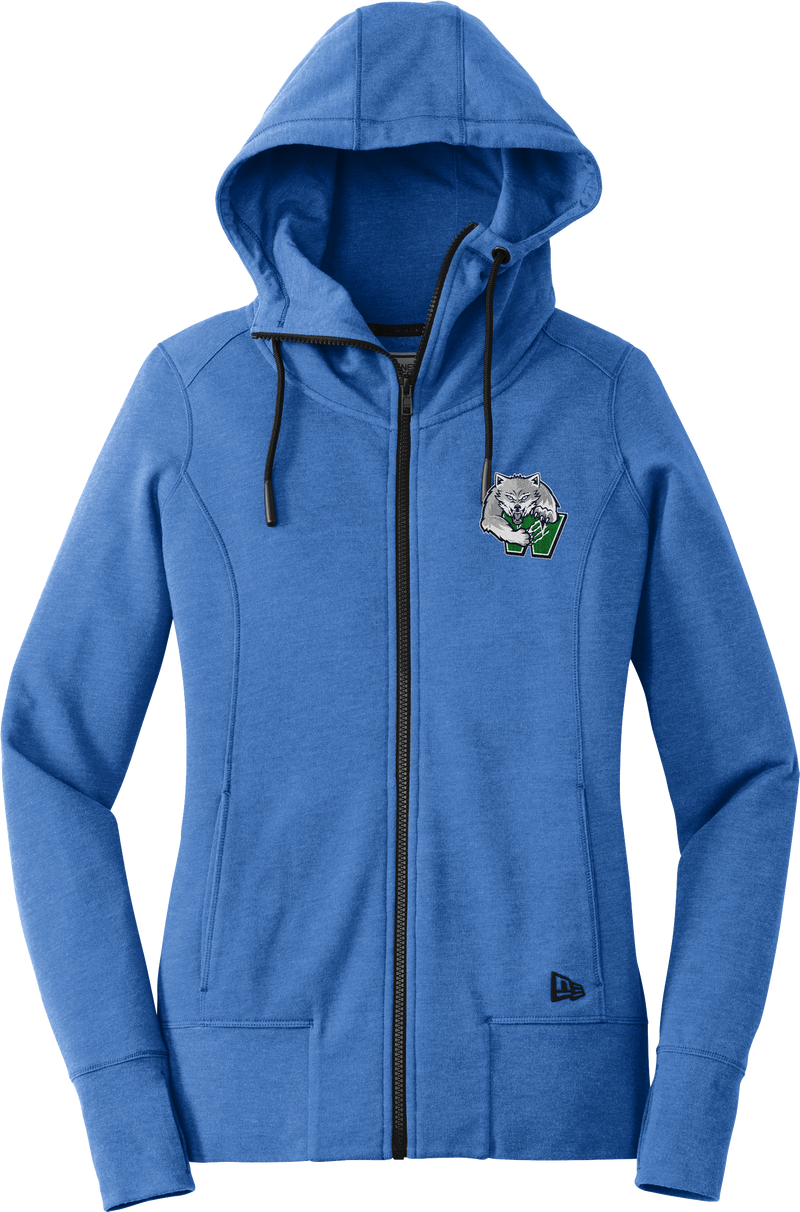 Woodbridge Wolfpack New Era Ladies Tri-Blend Fleece Full-Zip Hoodie