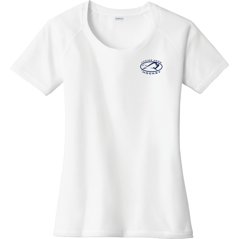 Jr. Herd Ladies PosiCharge Tri-Blend Wicking Scoop Neck Raglan Tee