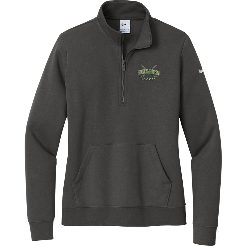 HVM Bulldogs Nike Women's Club Fleece Sleeve Swoosh 1/2-Zip